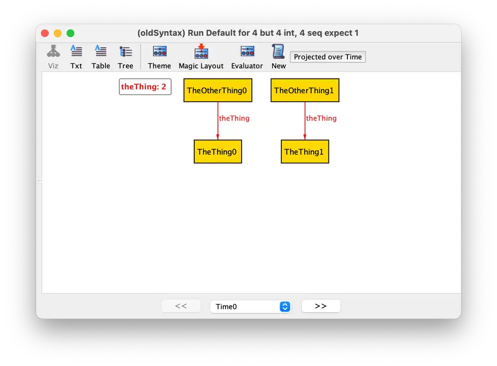A screenshot showing how model instances, after choosing to project over time in the projection dropdown