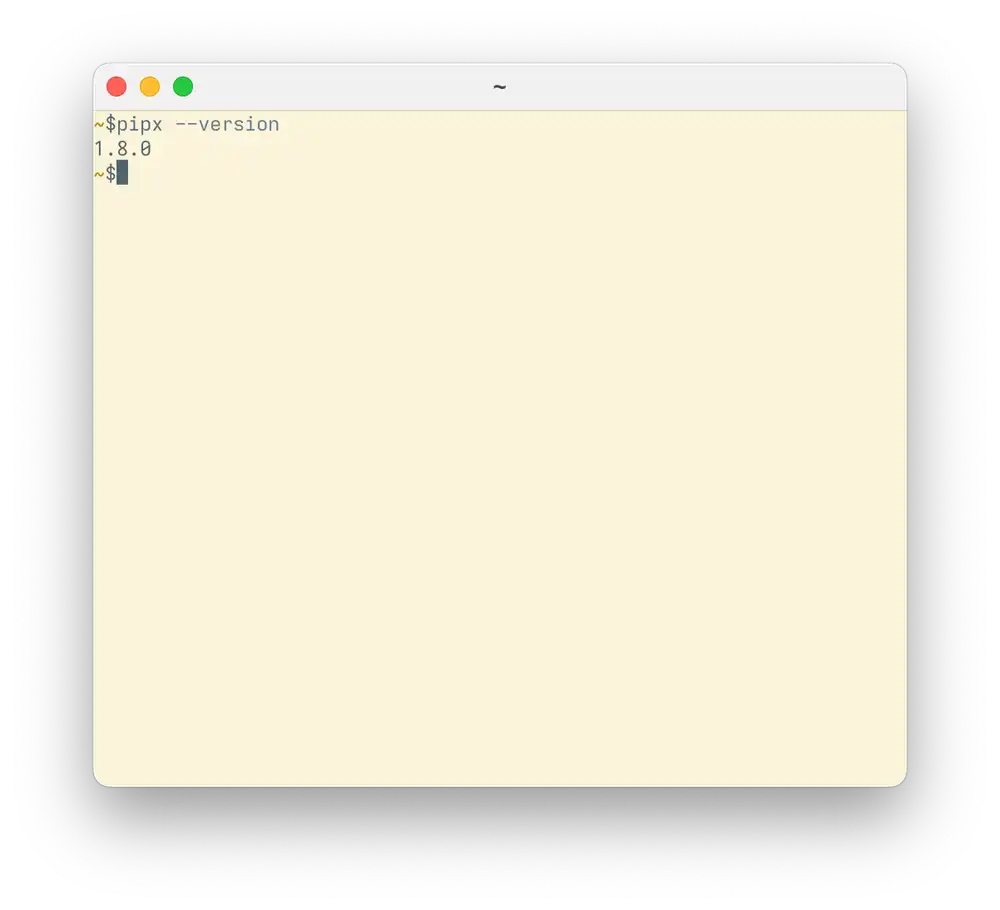 pipx version on the author's computer
