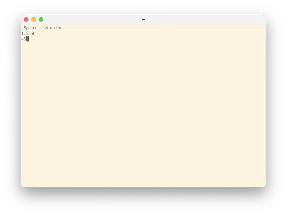 pipx version on the author's computer