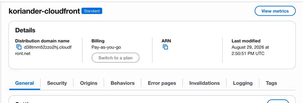 The Last modified field in your CloudFront distribution should update