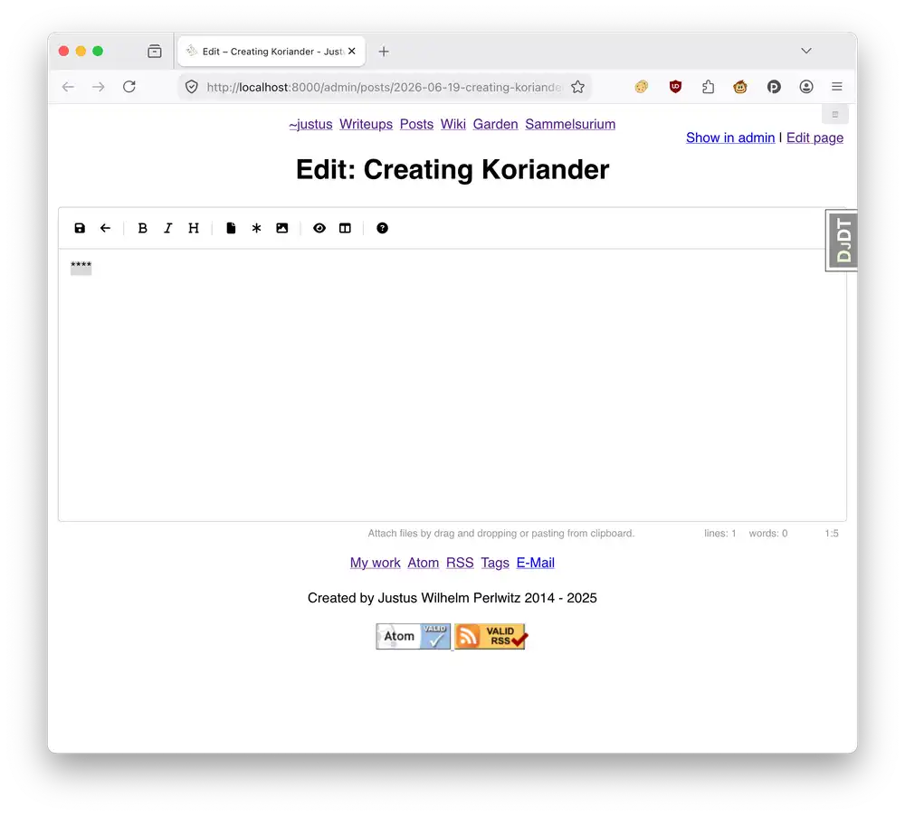My new Koriander CMS