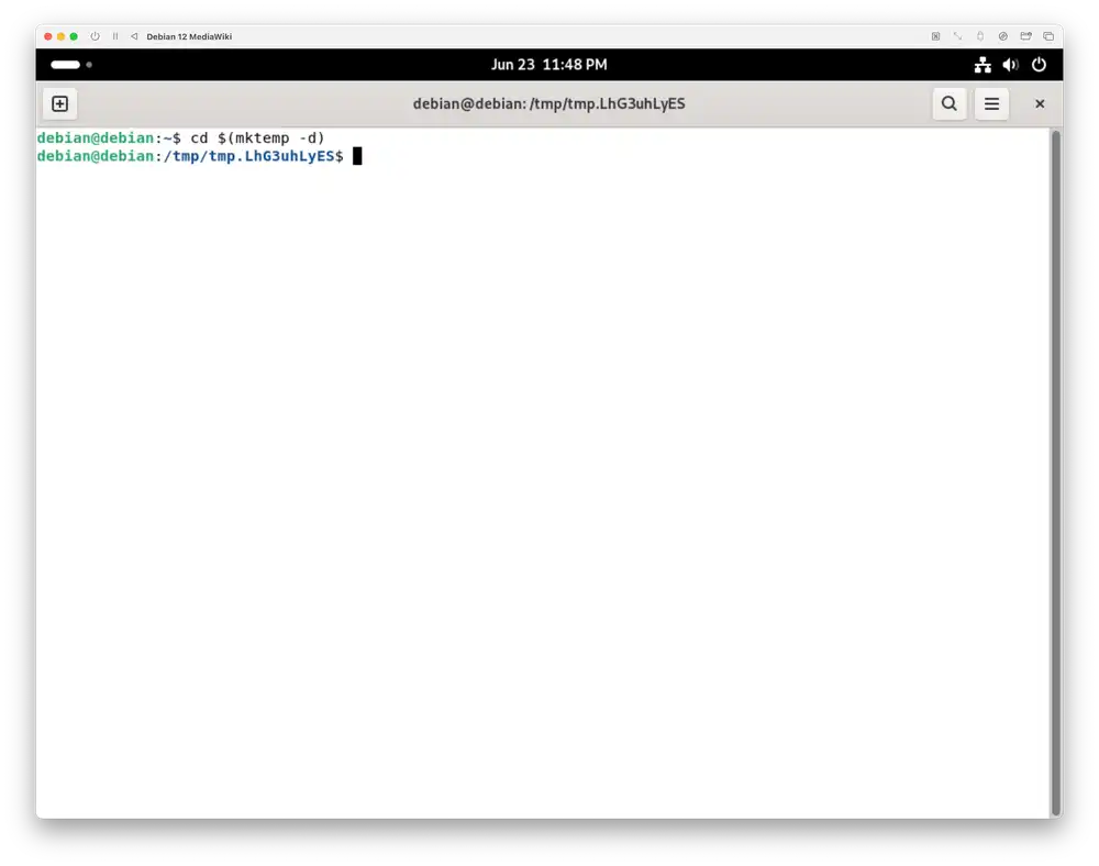 Navigate to a temporary directory