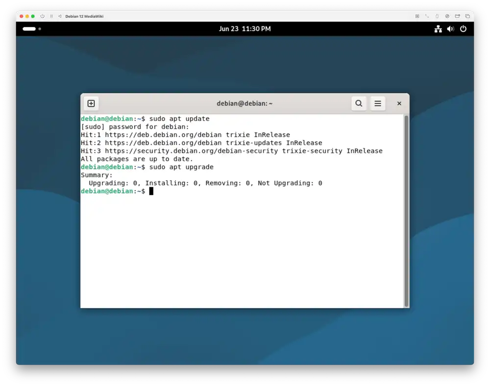 Run sudo apt update and sudo apt upgrade