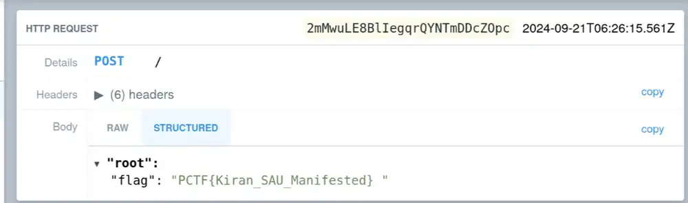 Flag appears on RequestBin
